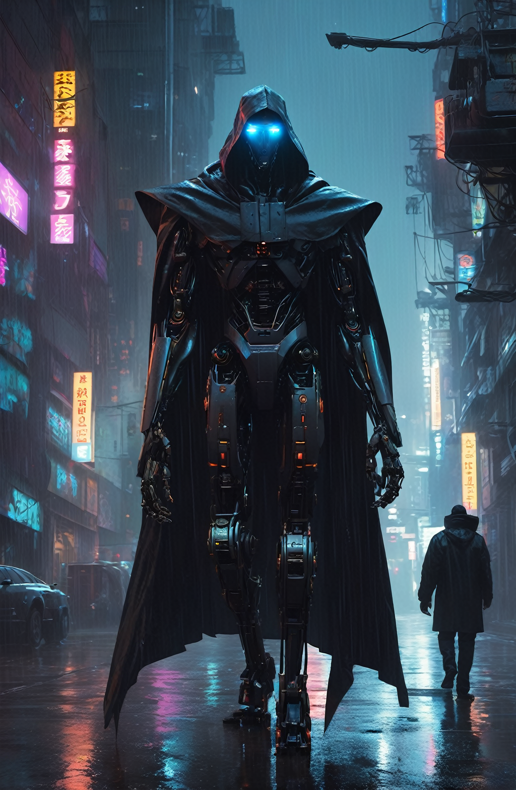 5070466-1710051105-concept art，matte painting，in the rainy streets of a cyberpunk city at night，domination of a tall dark robot wind sorcerer with.png